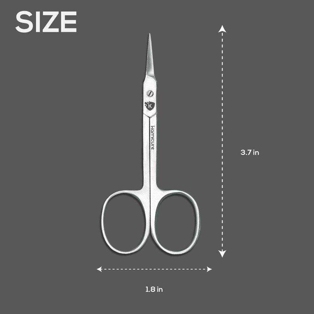 KAMICURE | Extra Fine Cuticle Scissors for Men Women - Multi Purpose Small Manicure Scissors, Pedicure, Finger & Toe Nail Scissors, Eyebrow Scissors