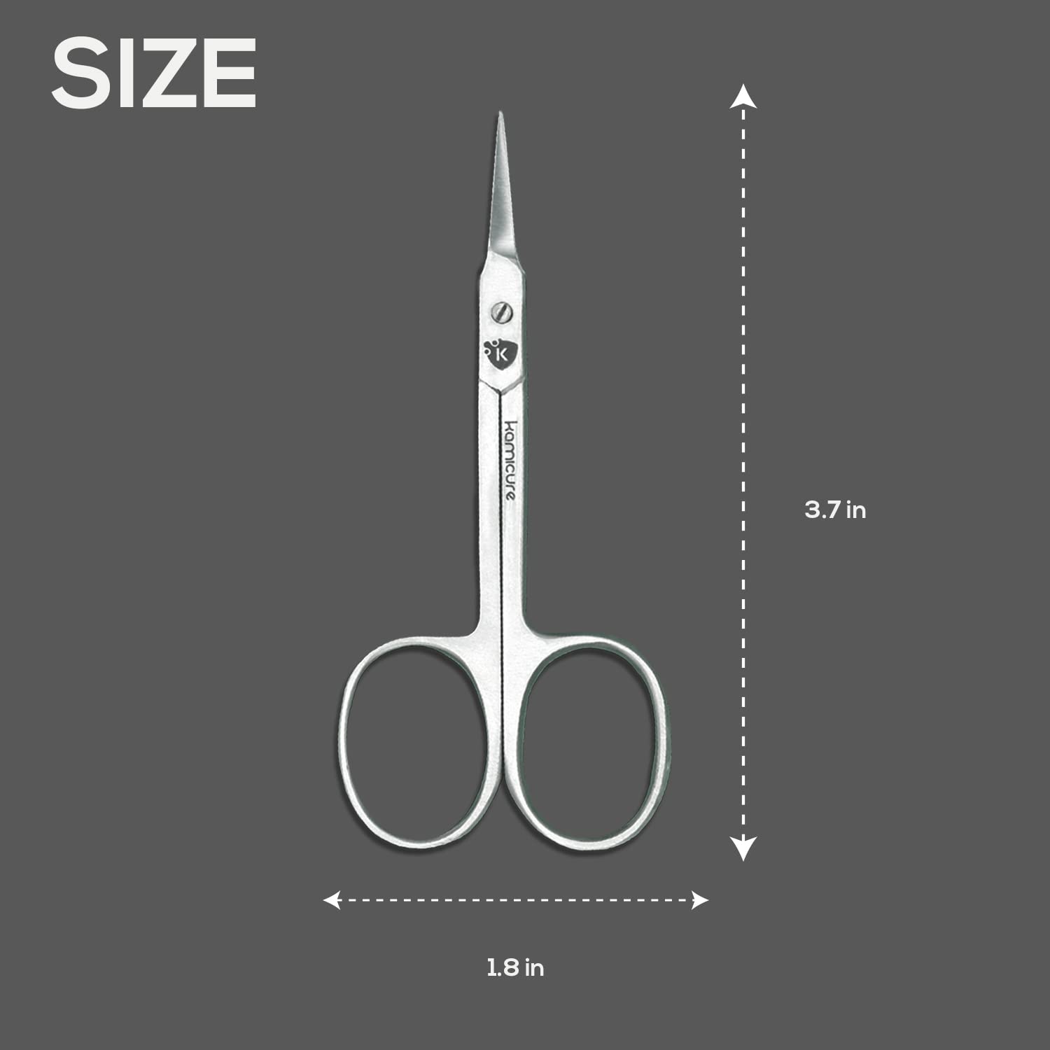KAMICURE | Extra Fine Cuticle Scissors for Men Women - Multi Purpose Small Manicure Scissors, Pedicure, Finger & Toe Nail Scissors, Eyebrow Scissors