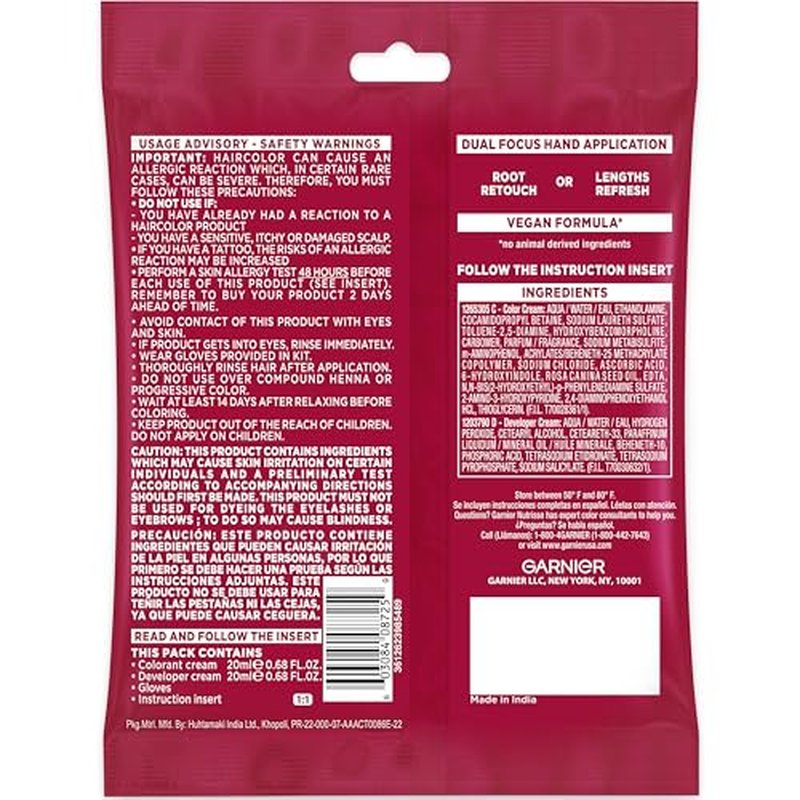 Garnier Color Sensation Color Retouch, Demi Permanent Hair Dye for Roots with 100% Gray Coverage, Brown Hair Dye 5.0, Pack of 6