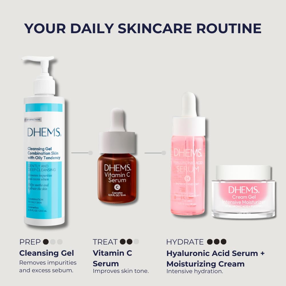 Dhems Vitamin C Brightening Serum for Face – Hydrating & Fast Absorbing Facial Serum for Glowing Skin, Evens Tone & Smooth Texture, Gentle for Sensitive Skin, Lightweight Daily Skincare 15ml