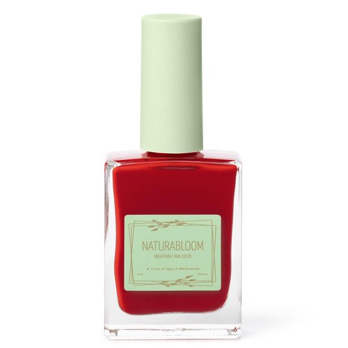 NATURABLOOM Breathable Premium Long Lasting Nail Polish (Poppy Red) - Vegan & Toxin-Free