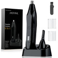 FREIOWEEI Rechargeable Nose and Ear Hair Trimmer for Men Women，2025 Professional Painless Eyebrow & Facial Hair Trimmer with Replaceable Stainless Steel Dual Edge Blades, Black