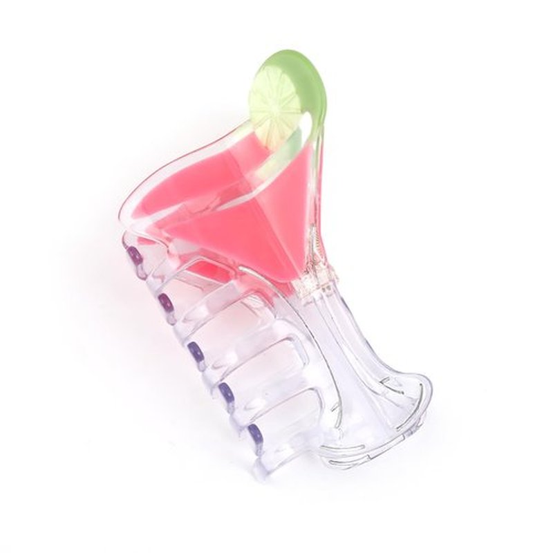 Personalised Acetate Novelty Whiskey Nogaiya Cocktails and Mixed Drinks Hair Claw Clip Drink Glass with Lime Garnish 1 Piece