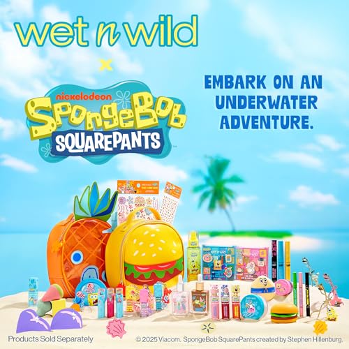 wet n wild Spongebob Collection Mirror & Keychain Set, Fun & Functional Unbreakable Acrylic Design - Always Looking Up