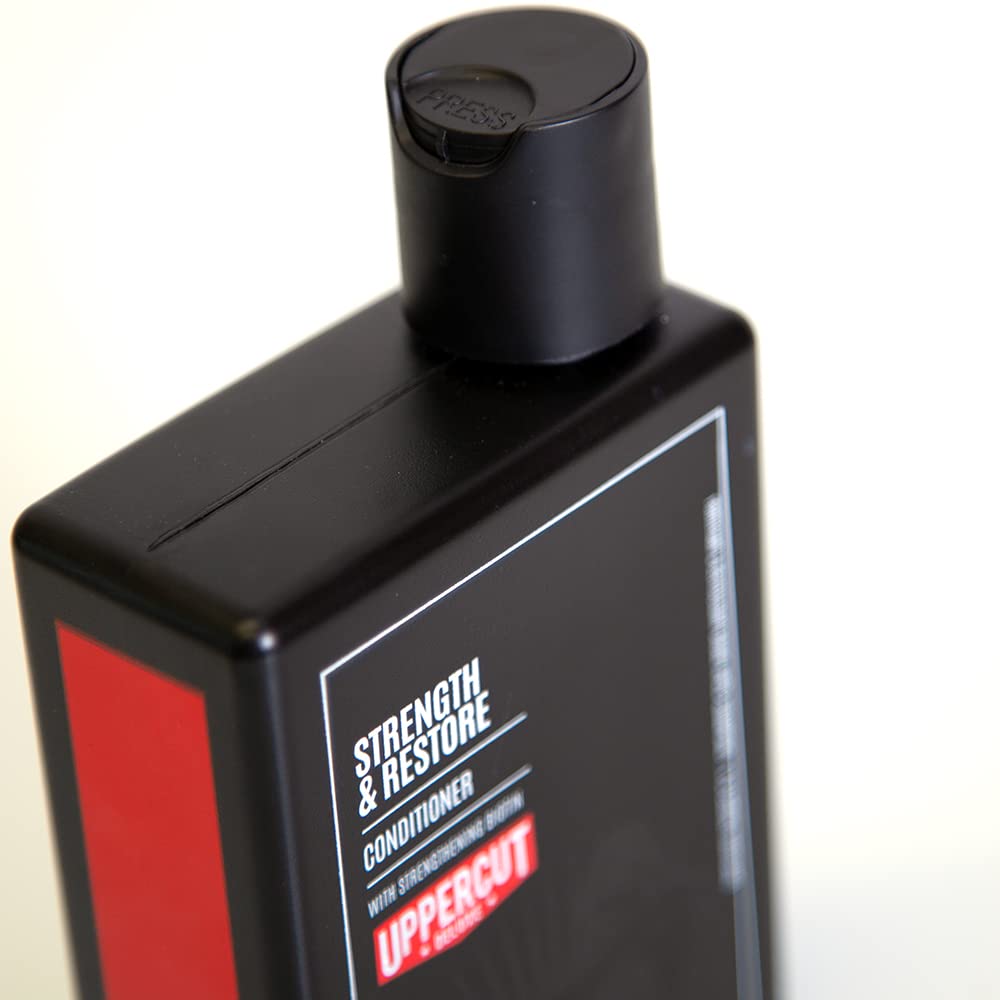 Uppercut Deluxe Conditioner - Strength & Restore 8oz | Biotin & Caffeine Formula for Thin, Fine Hair | Moisturizing & Strengthening Daily Use