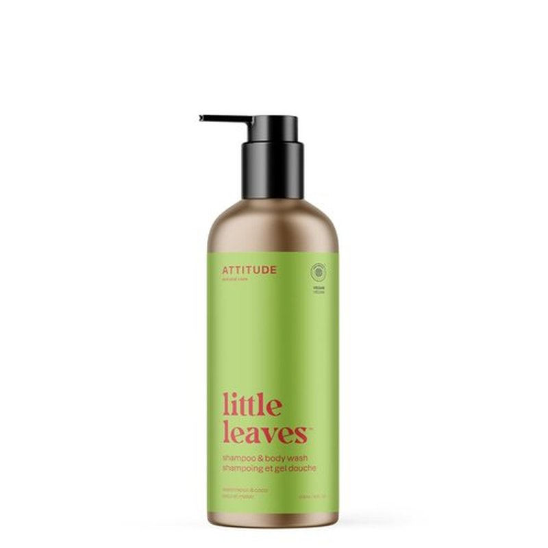ATTITUDE Kids Shampoo & Body Wash - EWG Verified Plant-Based Cleanser | Watermelon & Coco, 16 Fl Oz