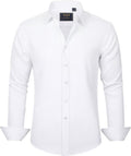J.VER Men's Dress Shirt - Solid Long Sleeve, Stretch, Wrinkle-Free | Business Casual Button Down