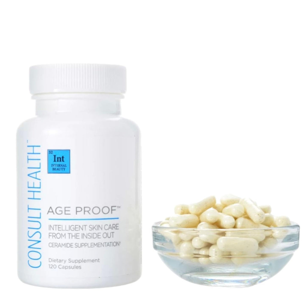 Consult Health Age Proof Ceramide Dietary Supplement Capsules - Hyaluronic Acid for Hydrated and Plump Skin - 120 Count (Pack of 1)