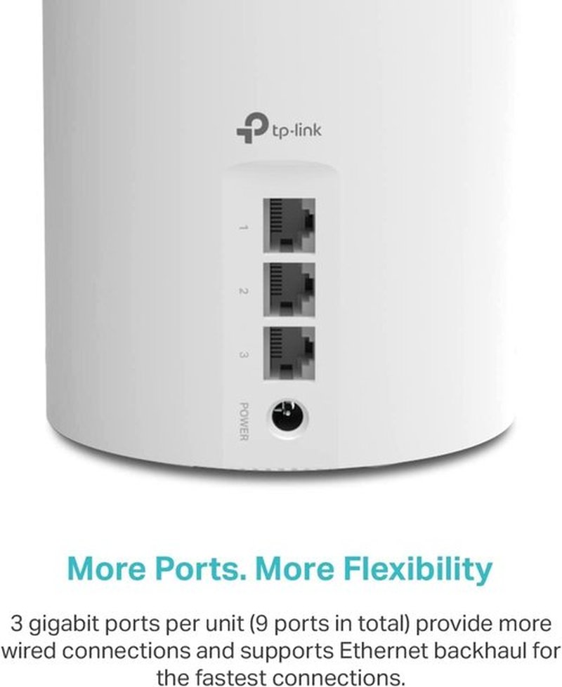 TP-Link Deco X55 WiFi 6 Mesh System - Covers 6,500 Sq.Ft | 3-Pack with 3 Gigabit Ports Each