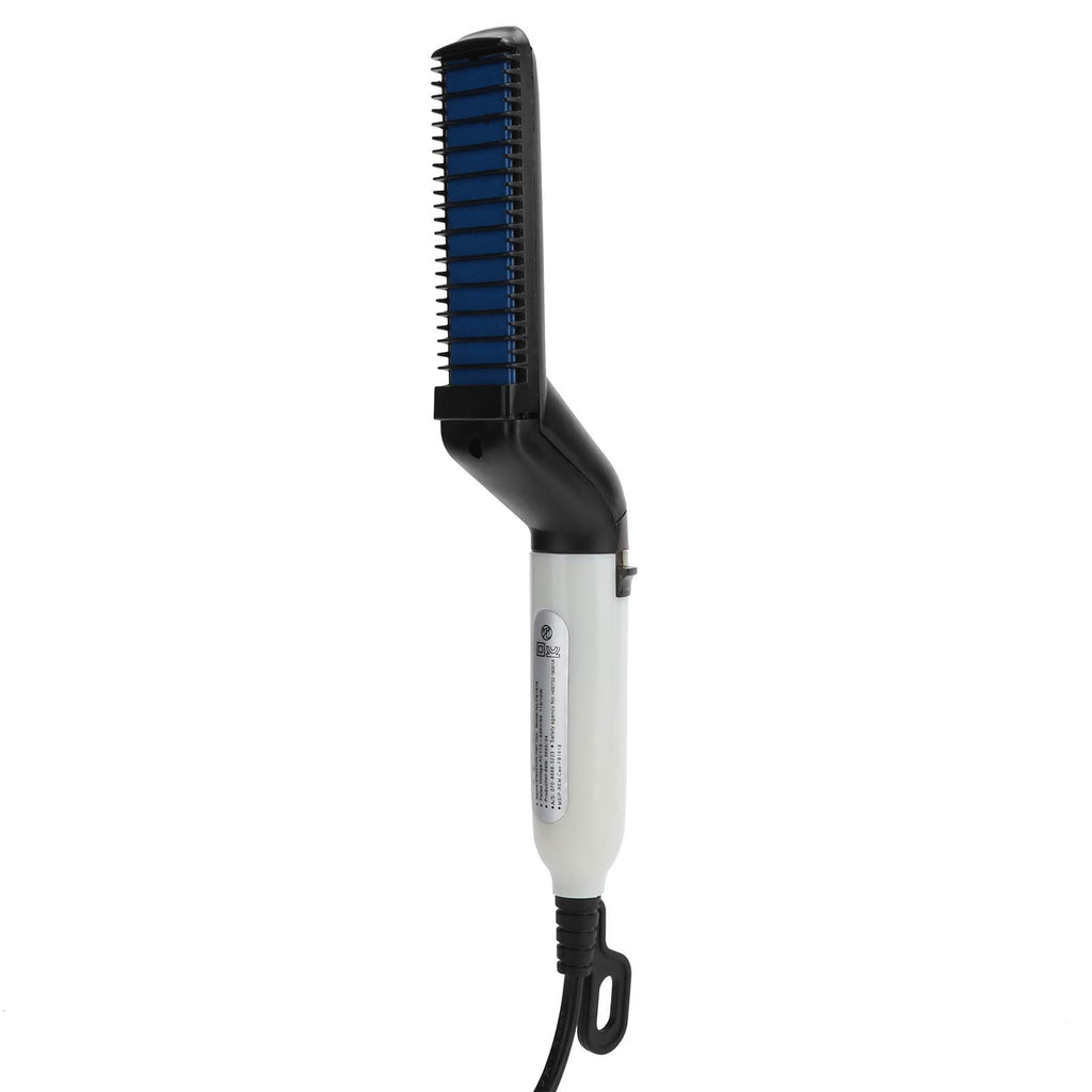 Semme Electric Hair Styling Comb Brush, Men MultiFunctional Electric Hair Comb Brush Fast Heating Hair Styling Beard Straightener Grooming for Home Travel (US Plug)