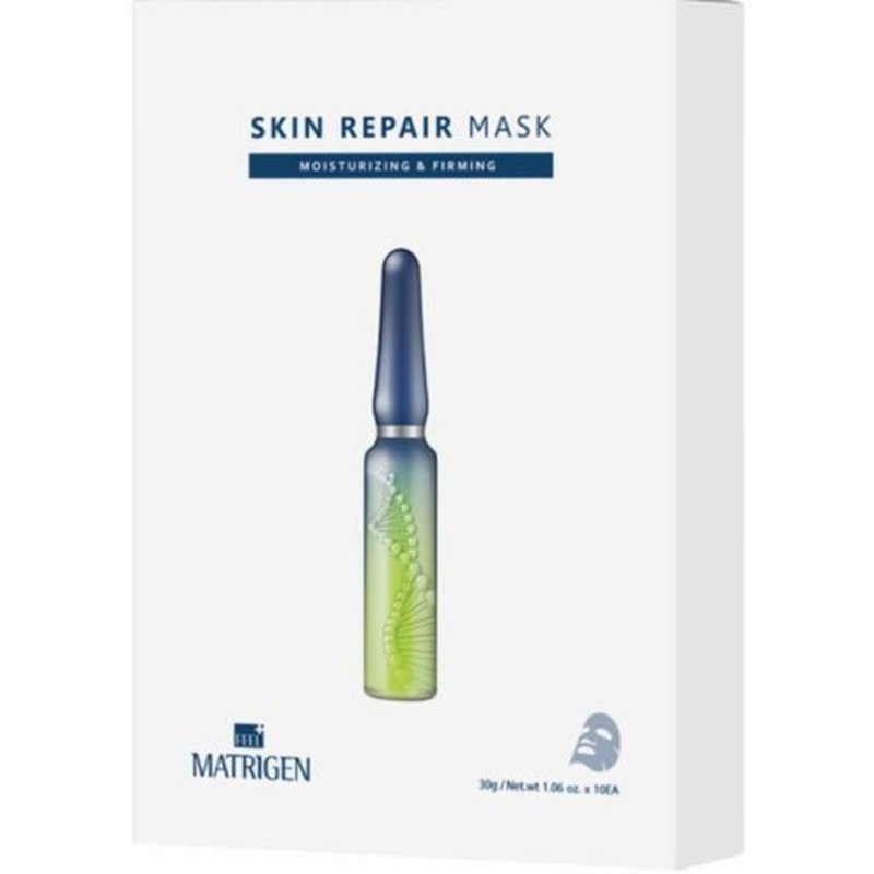 MATRIGEN Skin Repair Mask- Korean Face Mask With 6 Peptides for Moisturizing & Firming- Collagen Mask Infused with Plant Extracts to Soothe & Nourish - Ultimate Facial Mask for Glowing Skin - 10 Count