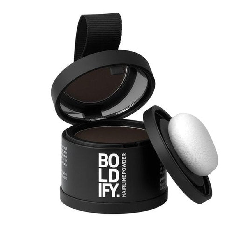 BOLDIFY Hairline Powder - Water-Resistant Root Touch-Up for Gray Coverage - 24-Hour Stain-Proof, Mess-Free - Dark Brown