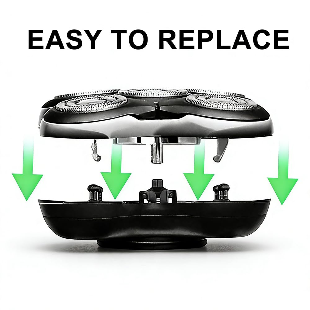 XR7000 Replacement Heads for Re-mington Head Shaver, 5 Rotary Blades Replacement Cutter Head, Compatible with Re-mington XR7000, Restores Shaving Performance, Easy to Install (3 Packs)