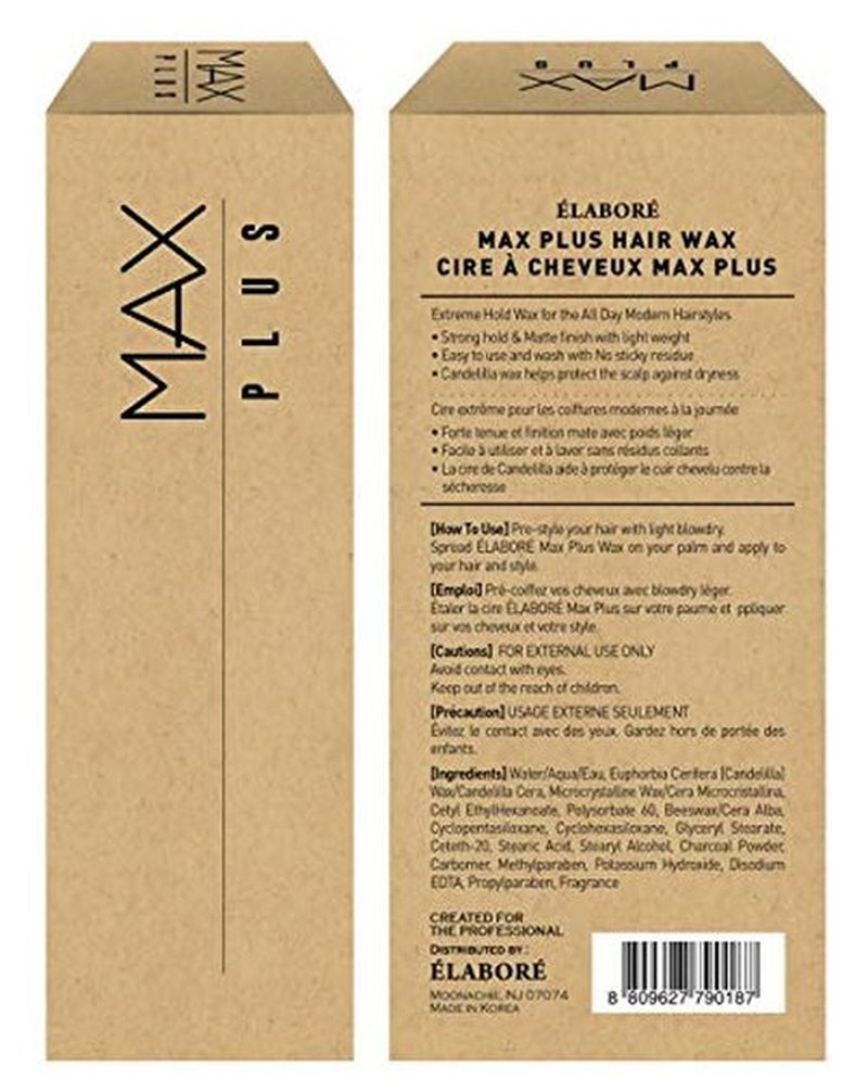Elabore 2 Pack MAX Plus Hair Wax 3.38 fl.oz/100ml (Men's Hair Styling Wax)