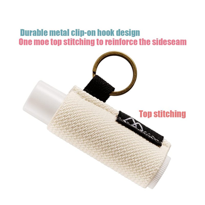 WK IEASON Lip Balm Holder - Keychain Clip for Chapstick & Lipstick | Pack of 5 in Beige, Green, Yellow, Black, Rose