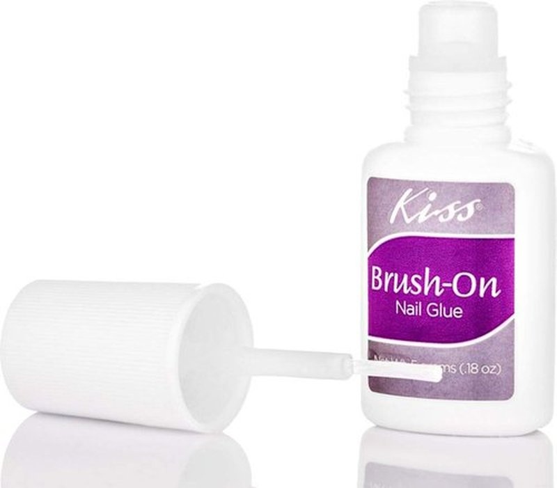 Kiss (1) Bottle Brush-On Nail Glue Brush-On Applicator Applies Like Polish Bonds & Repairs - Great for Artificial Nails, Tips, Wraps & Natural Nails - DGBGL02