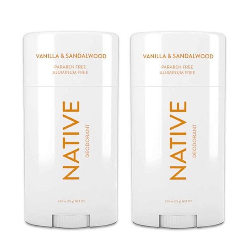 Native Deodorant - Aluminum & Paraben-Free | Vanilla & Sandalwood | 2.65 oz (2-Pack)