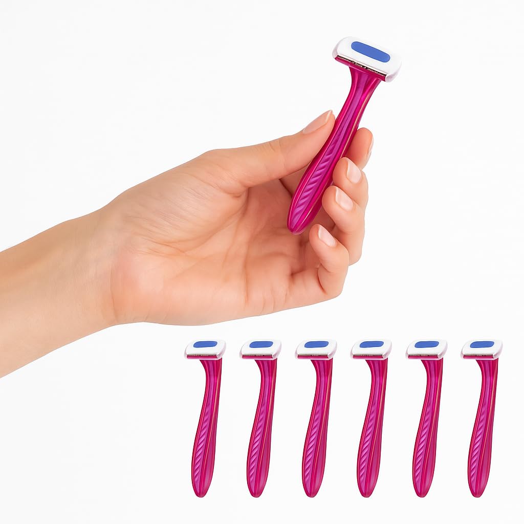 2 Packs Bikini Razors – Total 6 Pieces – Reusable Disposable Shavers for Women’s Bikini Area – Ideal for Brazilian Shave, Pubic Hair, Underarms, and Body Grooming