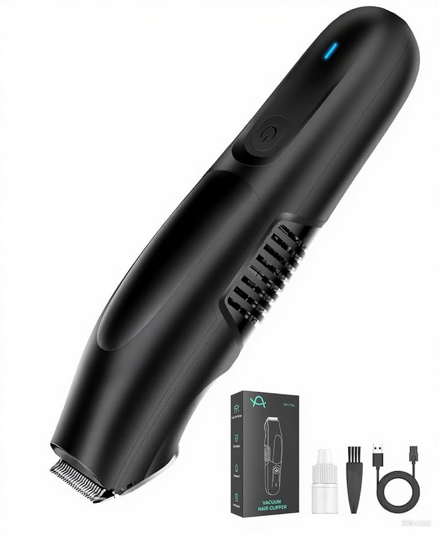 Body Hair Trimmer, Vacuum Clippers with Hair Suction, Electric Bikini Trimmer with Body Clippers, Waterproof, USB Recharge, Cut Leg, Chest, Arm