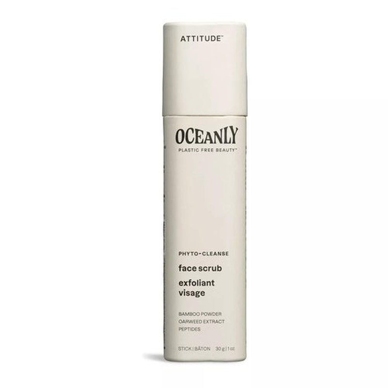 ATTITUDE Oceanly Face Scrub Stick - EWG Verified, Plastic-Free, Vegan & Cruelty-Free | 1 Ounce