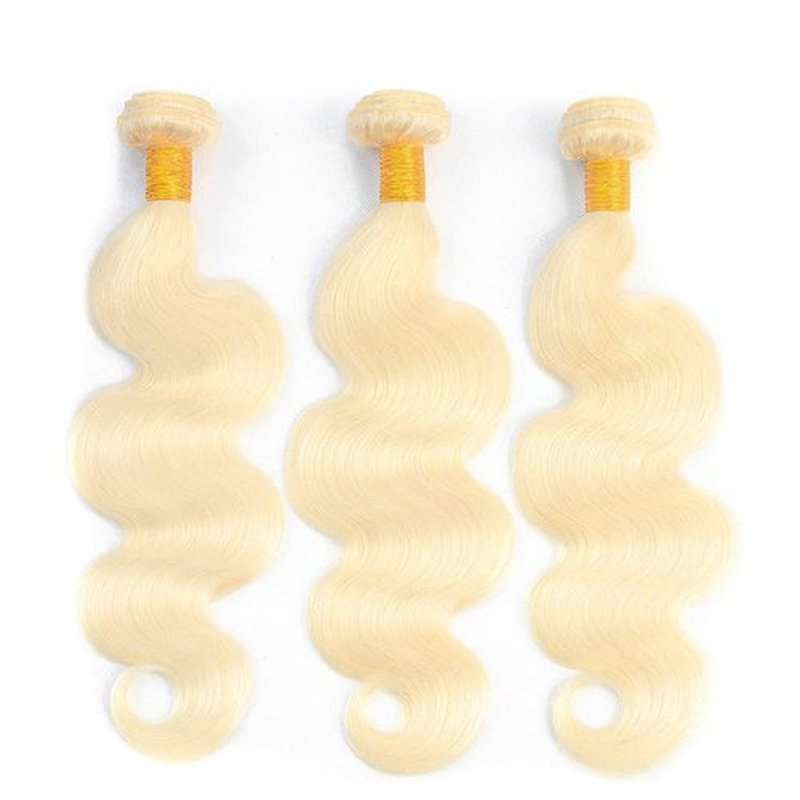 Blonde Bundles 613 Body Wave Bundles Human Hair 14 16 18 Inch Brazilian Virgin 613 Blonde Body Wave Bundle Double Weft Hair Extenisons 50 Gram Per Bundle