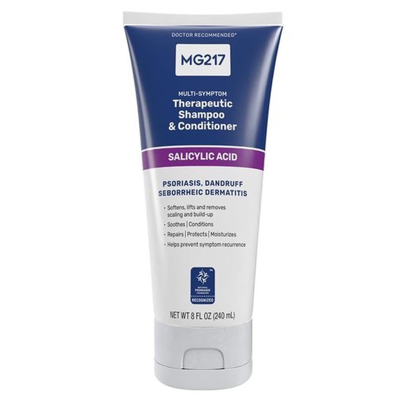MG217 Psoriasis Shampoo and Conditioner with Salicylic Acid, Therapeutic Scalp Treatment, Softens, Lifts, Removes Scaling, Psoriasis Scalp Treatment, Salicylic Acid Shampoo and Conditioner, 8floz Tube