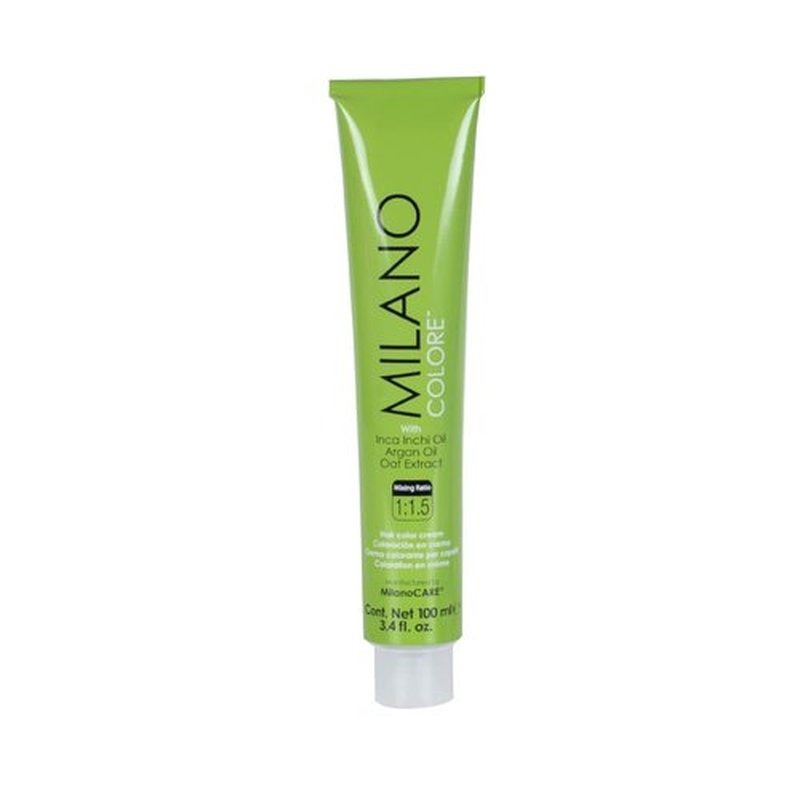 Milano Colore - Permanent Hair Dye Treatment - Nourishing Color Cream, 1.0 Black, 100ml/3.4 oz