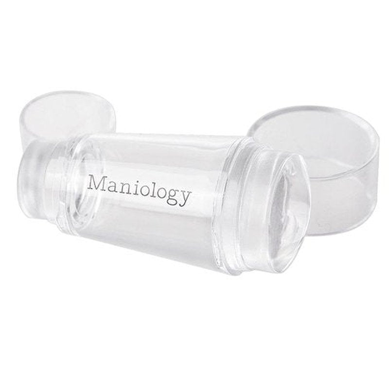 Maniology Mini Dual-Ended Clear Nail Stamper with Scraper Card | Transparent Silicone Stamper for Precise Nail Design Placement – Essential Nail Art Stamping Tool