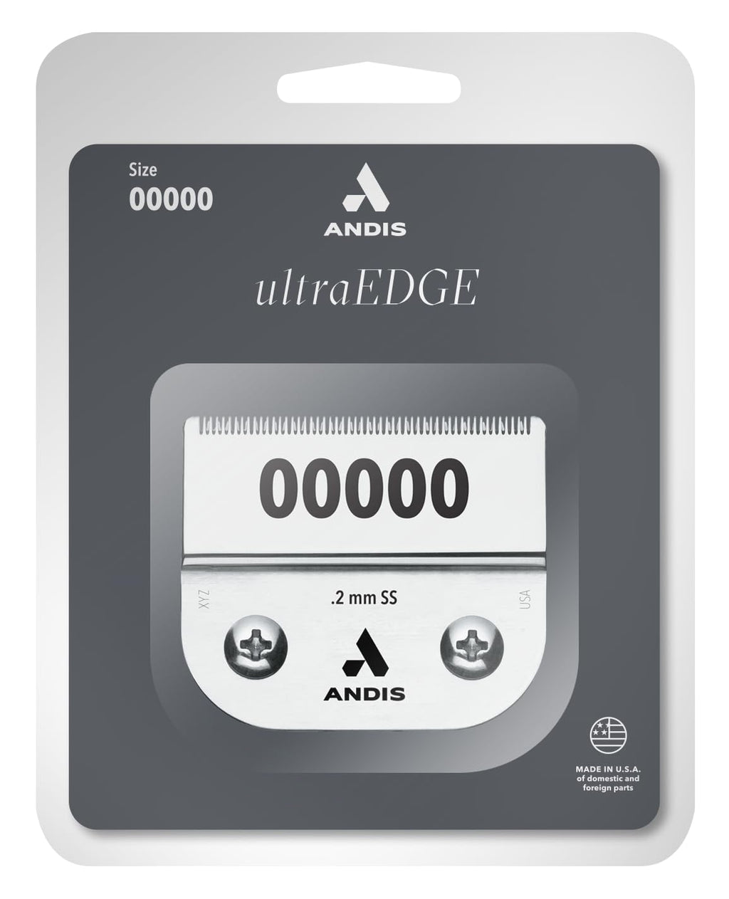 Andis 64740 Ultra Edge Detachable Clipper Blade – Infused with Carbon Steel, Extends Edge Life, Deep Cutting of Bulky Hairs with Closed Cutting Technique – 0.2mm Cut Length, Chrome