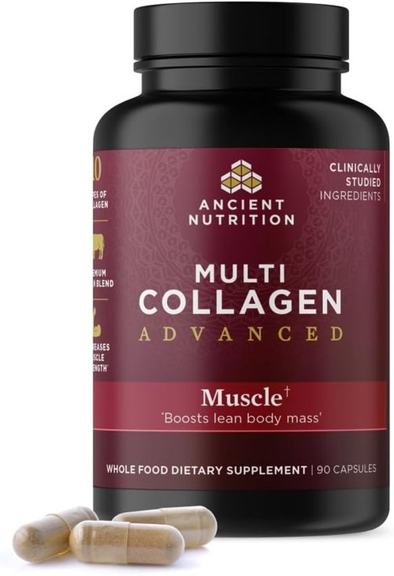 Ancient Nutrition Advanced Multi Collagen Protein Capsules - Supports Muscle Health | 90 Count