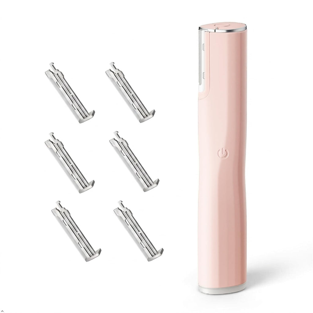 Dermaplane Razor for Women Face with 6 Refill Blades Dermaplaning Tool for Face to Remove Facial Hair & Peach Fuzz Sonic Dermaplaning Tool for Women Facial Hair Shaver Eyebrow Trimmer Razor