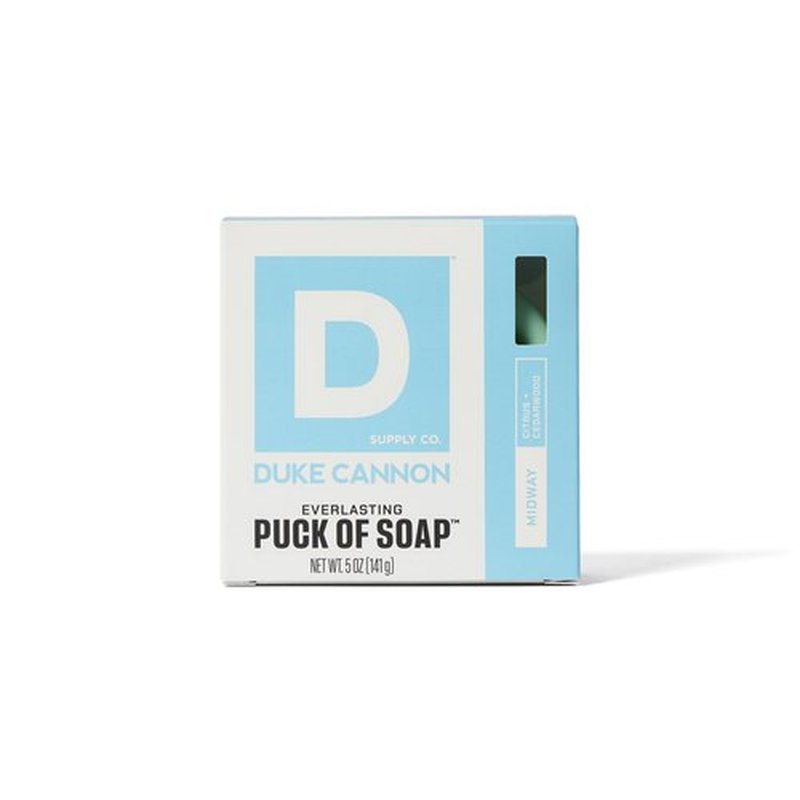 Duke Cannon Supply Co. Puck Soap Bundle – Men’s Hydrating Rounded Bar Soap with Masculine Scents for All Skin Types, Midway Scent, 5 oz (6 Pack)