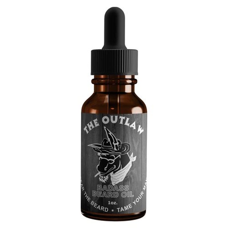 Badass Beard Care Beard Oil - The Outlaw Scent | All-Natural, 1 oz | Softens Beard & Reduces Itch