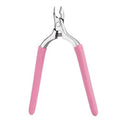 Cmetta Precision Cuticle Nippers Trimmer with Silicone Handles, Spring-Loaded Stainless steel Nail Clippers for Manicure Pedicure, Refined Edge Cuticle Remover Cutter Pusher Kit Tools (Pink -1 PACK)
