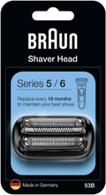 Braun Series 5 Replacement Shaver Head - Compatible with Series 5/6 Models, Easy Attachment, Black