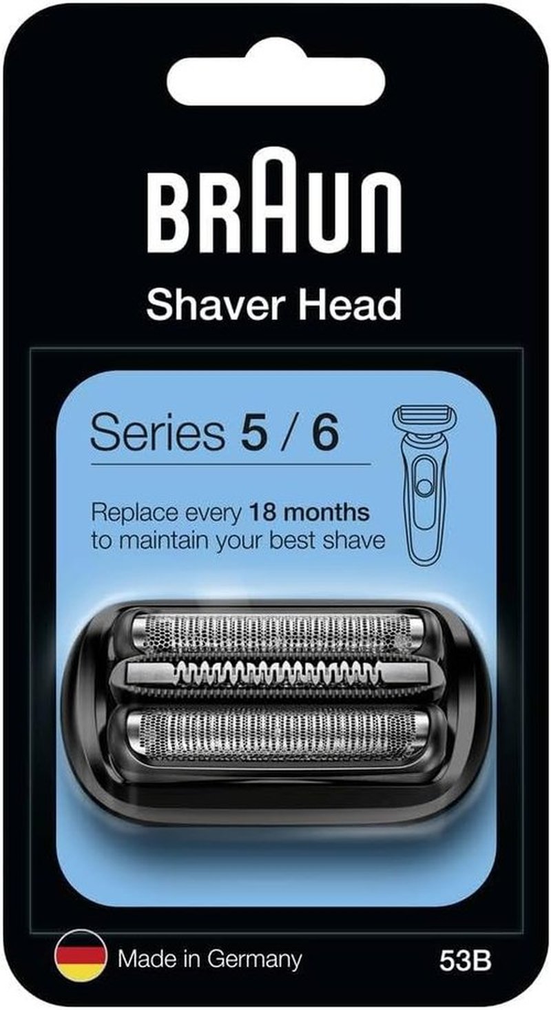Braun Series 5 Replacement Shaver Head - Compatible with Series 5/6 Models, Easy Attachment, Black