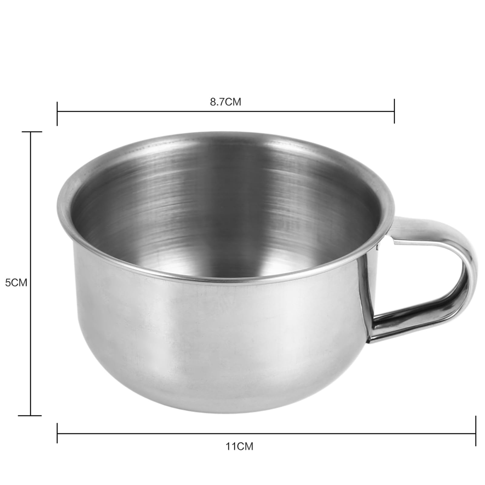 GBSCLOVER Stainless Steel Shaving Bowl, Lightweight Shaving Soap Bowl With Handle, Stylish Shave Bowl Suitable for Traditional and Modern Form of Shaving, 4.3 x 2.0in