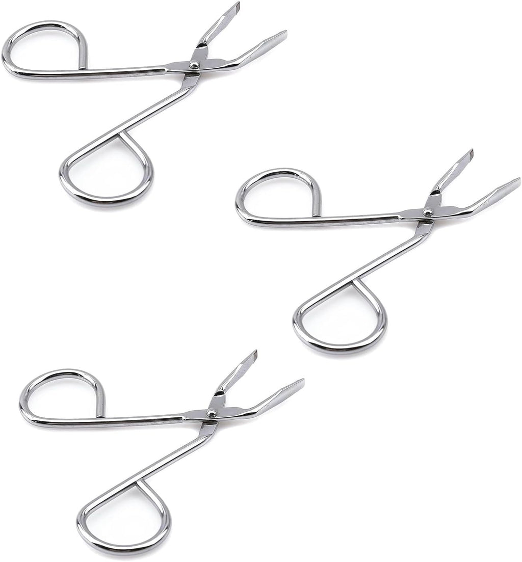 3Pcs Silver Stainless Steel Eyebrow Tweezers Scissors- Professional Shaped Slant Tip Tweezer Clip Hair Plucker for Hair and Eyebrows Personal Care, Shave and Hair Removal