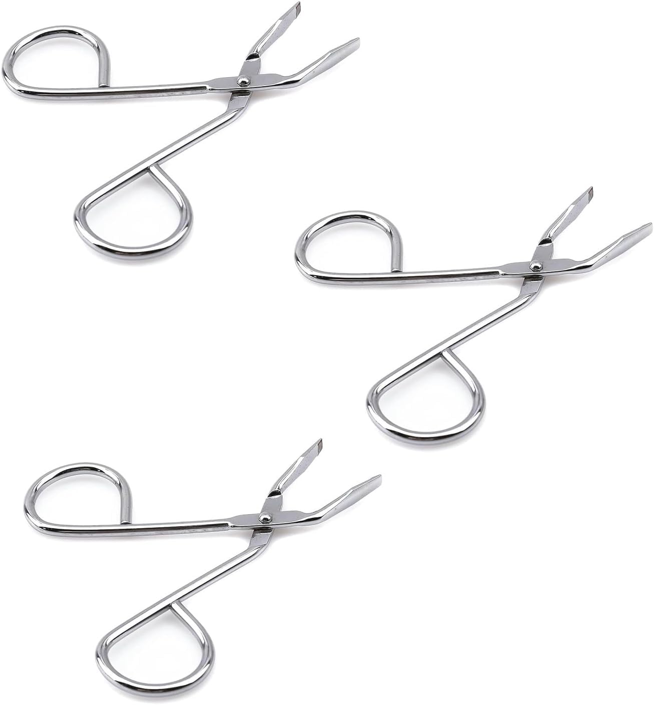 3Pcs Silver Stainless Steel Eyebrow Tweezers Scissors- Professional Shaped Slant Tip Tweezer Clip Hair Plucker for Hair and Eyebrows Personal Care, Shave and Hair Removal