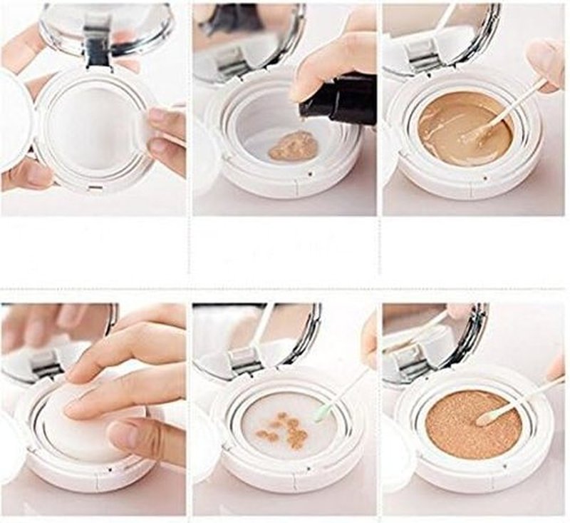 Skiennix Air Cushion Puff Box - Luxurious White Silver Edge with Mirror & Powder Puff | 15g (0.5oz)