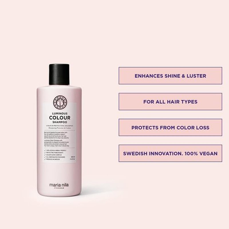 Maria Nila Luminous Colour Shampoo - Color-Preserving Formula for Shiny Hair | Pomegranate & Colour Guard Complex