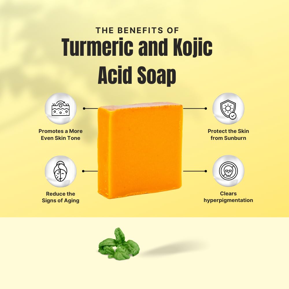 Ammoya Naturals Turmeric Skin Cleansing Soap - Natural Glow Face & Body Cleanser for Acne, Dark Spots & Scars, Gentle for All Skin Types - 2 Bars (4.5 oz)