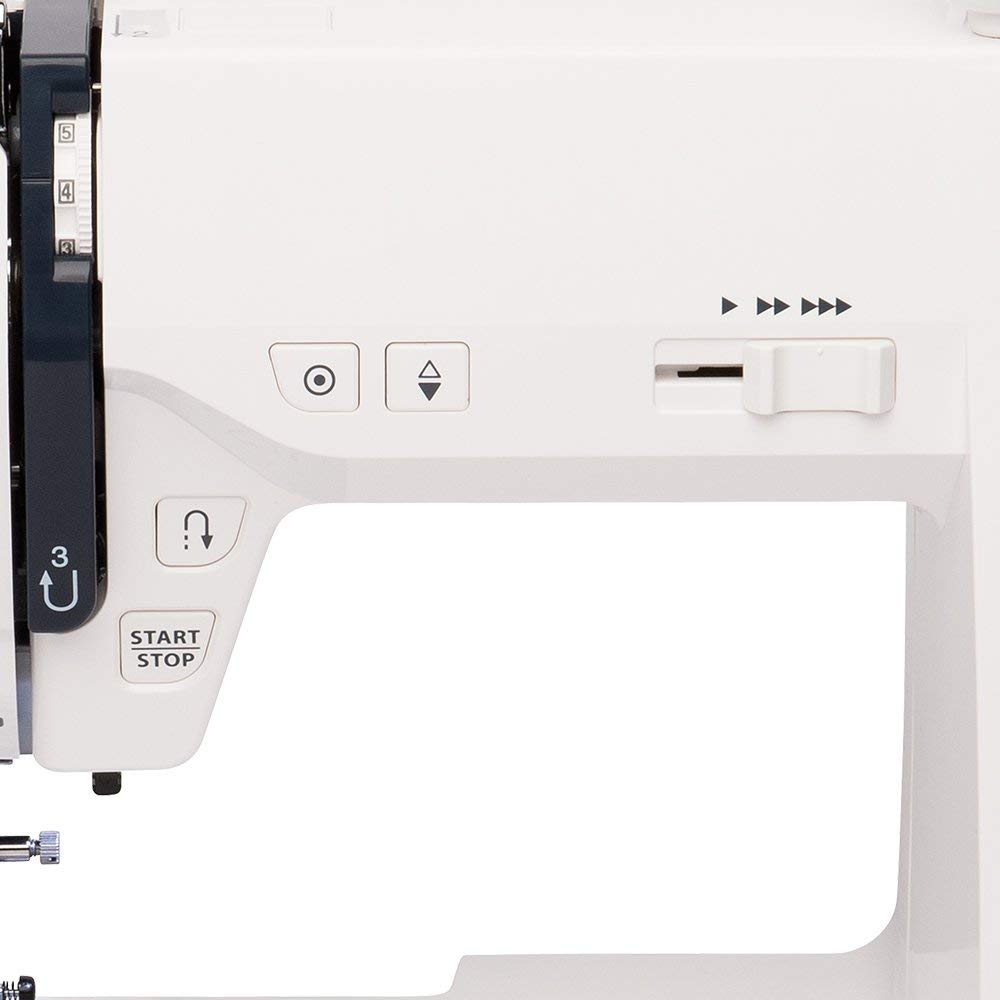 Janome JW8100 Fully-Featured Computerized Sewing Machine with 100 Stitches, 7 Buttonholes, Hard Cover, Extension Table and 22 Accessories