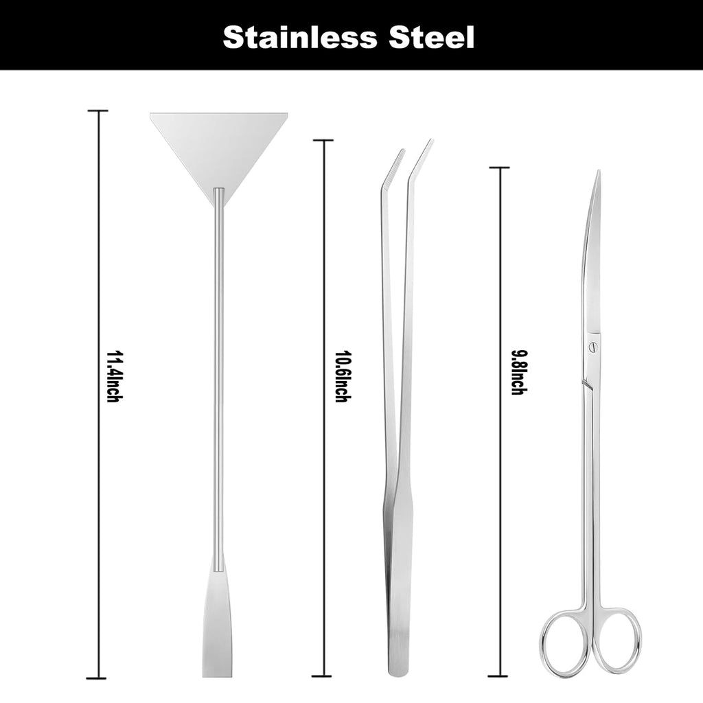 Carefree Fish 7IN1 Aquarium Cleaning Tools Long Handle Adjustable Length 18~24Inch Fish Tank Cleaner Kit Algae Scraper Scrubber Brushes Set Plant Scissor Long Tweezer