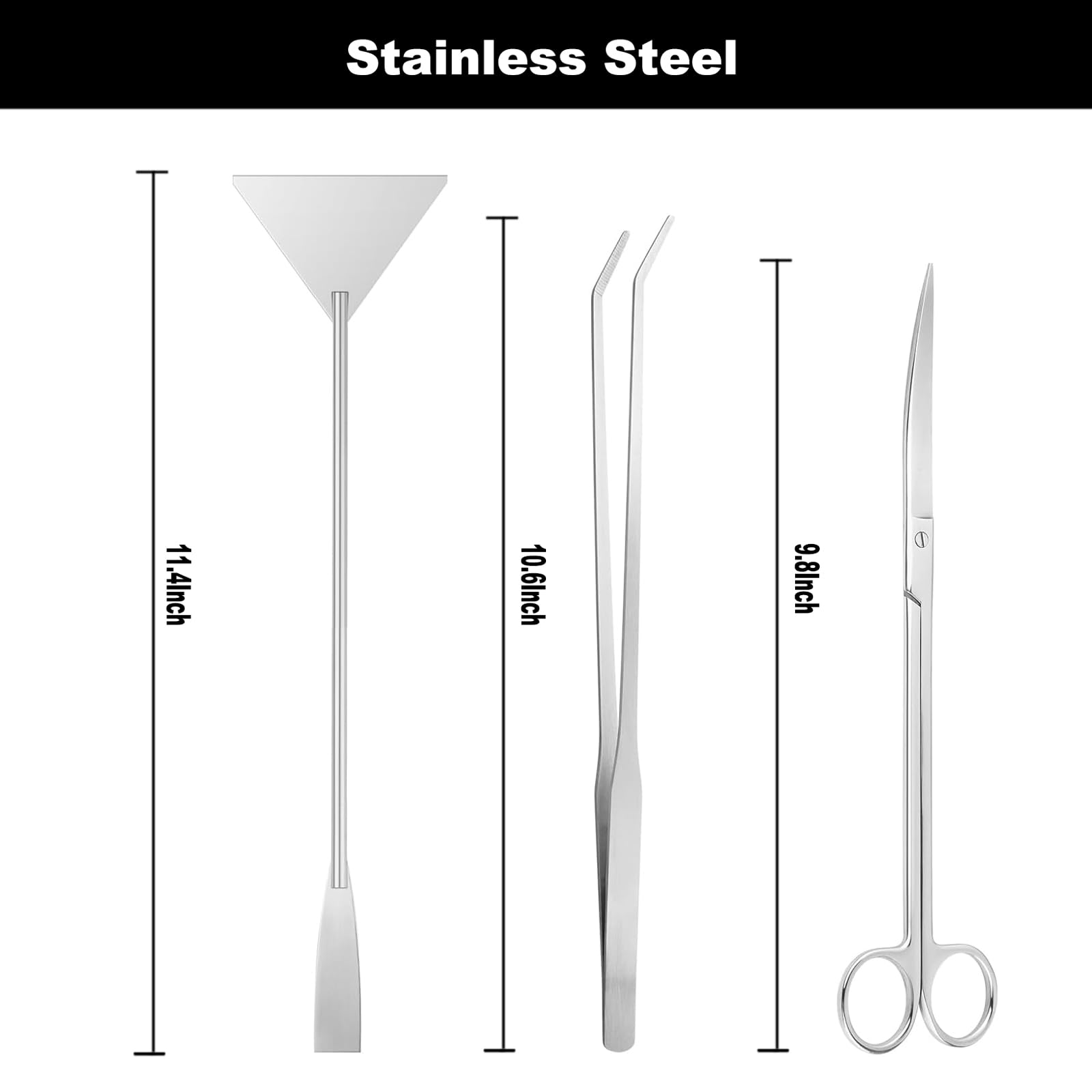 Carefree Fish 7IN1 Aquarium Cleaning Tools Long Handle Adjustable Length 18~24Inch Fish Tank Cleaner Kit Algae Scraper Scrubber Brushes Set Plant Scissor Long Tweezer