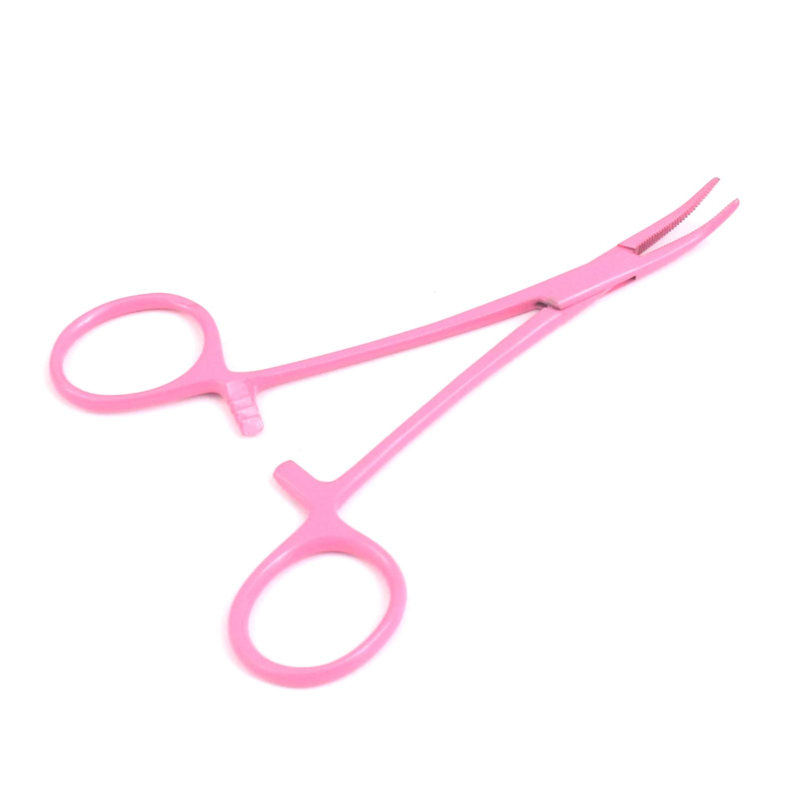 AAProTools Lot of 2 Straight & Curved Mosquito Hemostat Forceps Locking Clamps 5" Pink Color Stainless Steel