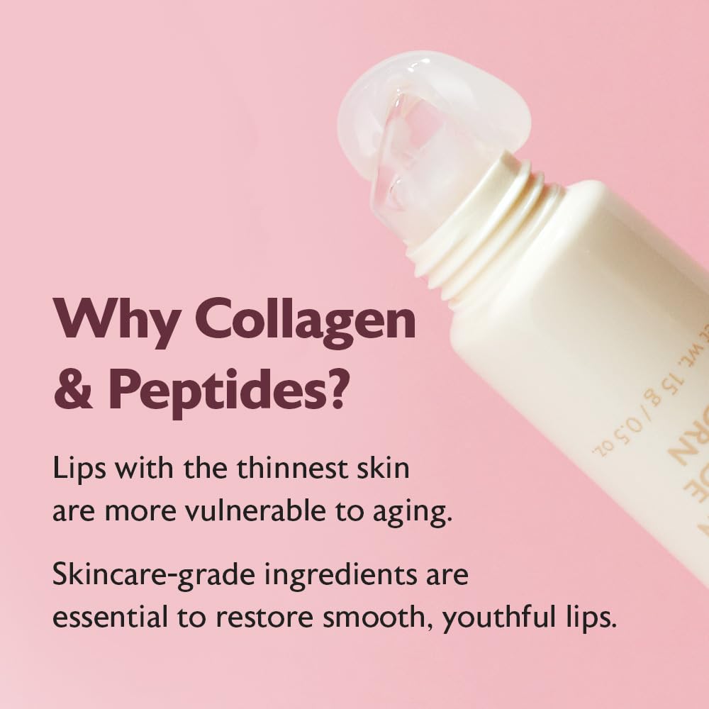 milktouch Vegan Glow Up Collagen Lip Balm–Hydrating Lip Care with Collagen, Peptide, PDRN, Cica & Shea Butter for Dry Lips Repair, Anti-Aging, Non-Sticky Moisturizer for Fuller Lips(15g) #Vanilla Cake