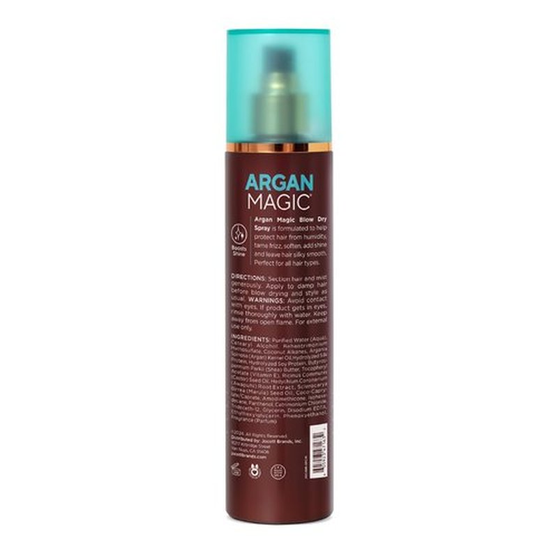 Argan Magic Anti-Frizz Blow Dry Spray - Humidity Protection & Frizz Control | Glossy Shine & Softness | 8 Oz
