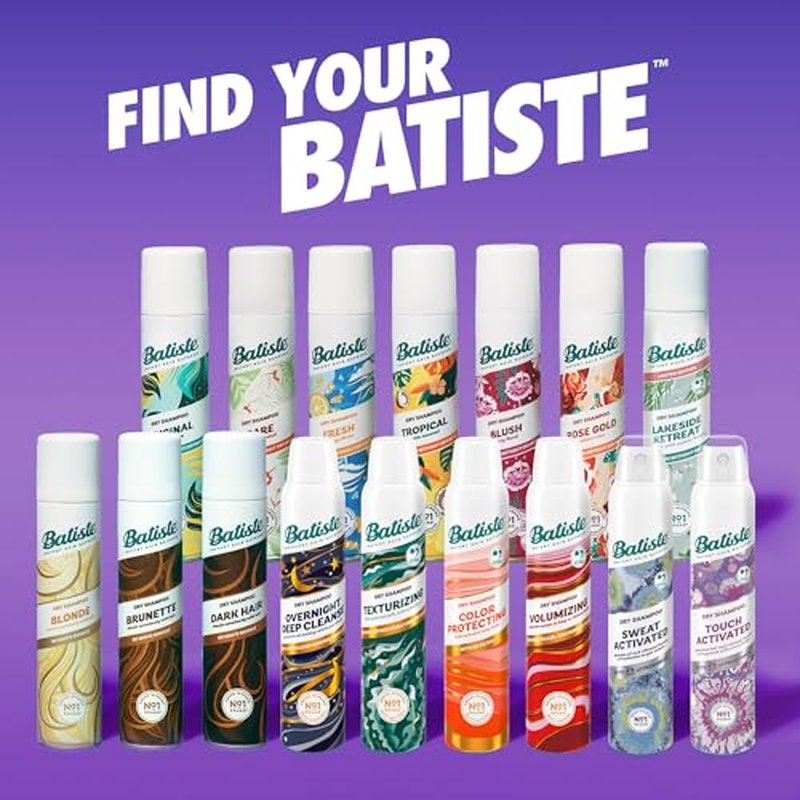 Batiste Touch Activated Dry Shampoo, Up to 24 Hours of Freshness, Absorbs Oil in Hair Between Washes with Lasting Scent Releasing Technology, 3.81 Oz