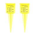 Housoutil 2Pcs Rain Gauge Sprinkler Outdoor, 1.5 Inch Lawn Water Gauge, Measuring Tool for Accurate Rainfall Monitoring, Yellow Precision Measuring Cups for Garden Yard and Grass Watering